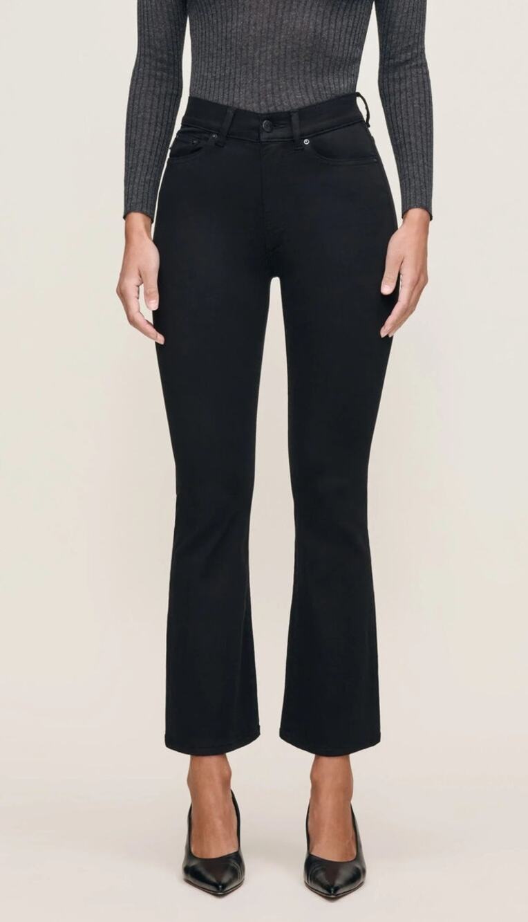 DL1961 Bridget Bootcut High Rise Jeans Instasculpt Crop Size 26 Black Denim